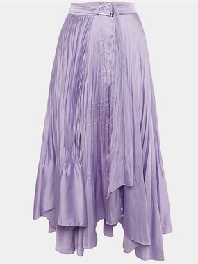JOHNATHAN SIMKHAI Lavender Pleated Satin Maxi Skirt - Women Size 4
